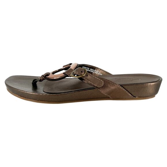 Kim Rogers Morissa Thong Sandals Metallic Bronze Size 6M - Picture 4 of 15